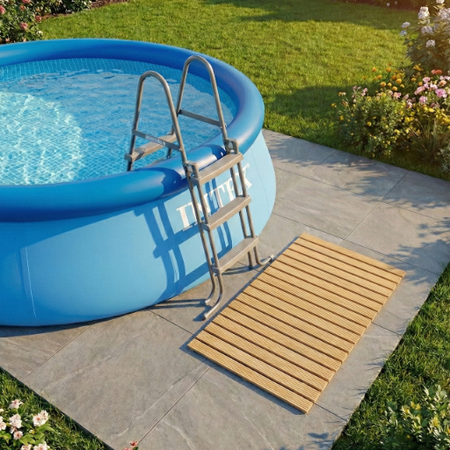 Mata łazienkowa duża antypoślizgowa pod prysznic brodzik do sauny basenu XL, beżowa