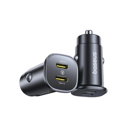 Nabíjačka automobilová Baseus GoTrip 2 x USB-C 30W, čierna