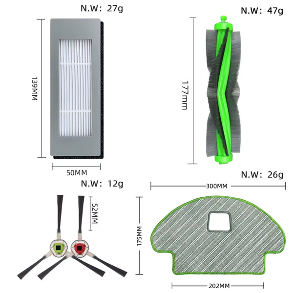 Súprava kefy filtre mop na iRobot Roomba Combo R111840 R113840 9 ks.