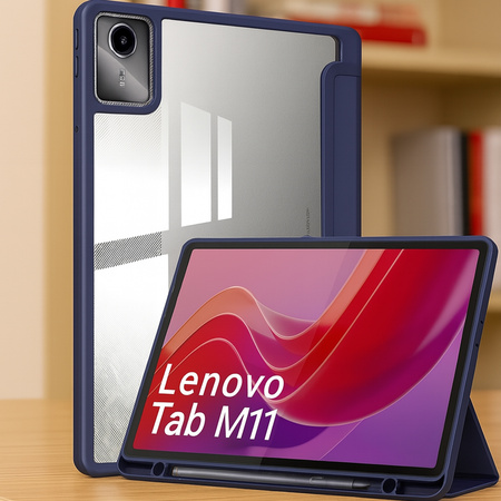 Puzdro Crystal case na Lenovo Tab M11 10.95 11 / 11 TB330, tmavomodré - ochranné so stojanom