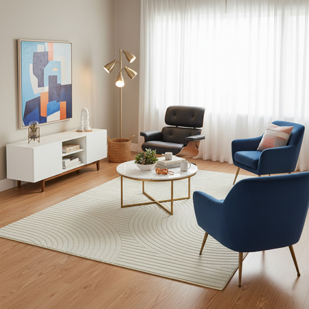 Dywan 160x230 do salonu pętelkowy duży japandi nowoczesny ciężki gruby POLO, szary