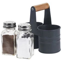 Salt and Pepper Shakers with a Stand