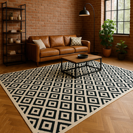 Dywan 160x230 do salonu pętelkowy duży japandi nowoczesny ciężki gruby POLO, szary