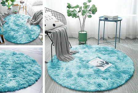 Shaggy Ombre Strado Round Carpet 150x150 OmbreBlue (Light Blue)