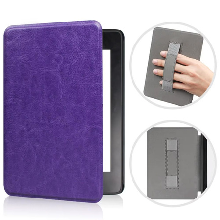 Leather Handle Kindle Paperwhite 6/ Colorsoft/ Signature Edition case - Purple