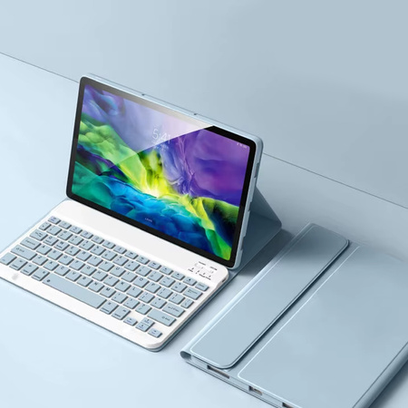 Puzdro s klávesnicou Bluetooth na Redmi Pad 2 Pro 2025, modré - ochranné so stojanom