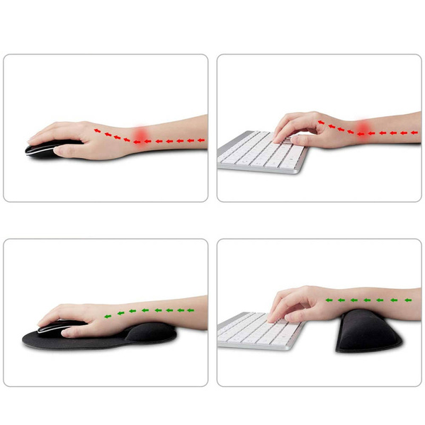Súprava ergonomických gélových podložiek pod myš zápästie 3 ks, čierny