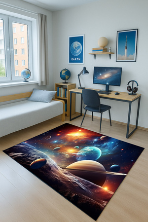 3D gaming carpet Strado Cosmos 140x200 cm planets stars galaxies