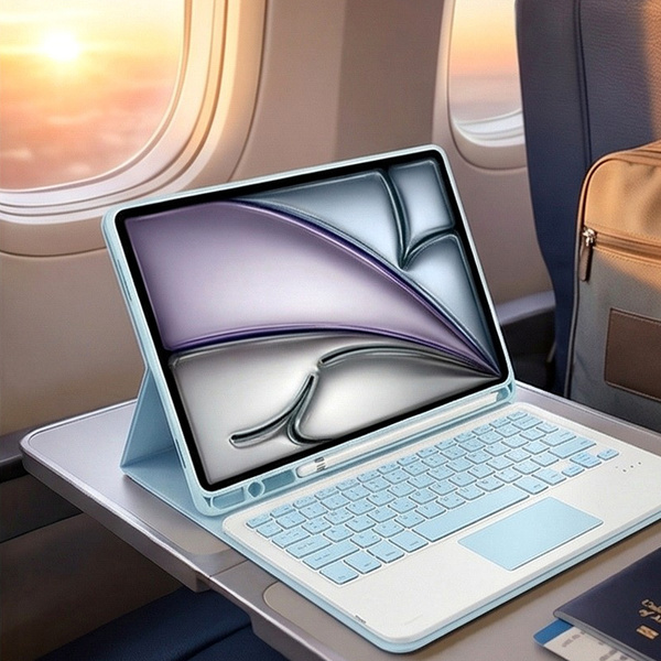 Etui z klawiaturą touchpad do iPad Air 11 M4 2026/ Air 11 M3 2025/ Air 11 M2 2024, gen. 8/ 7/ 6, niebieskie