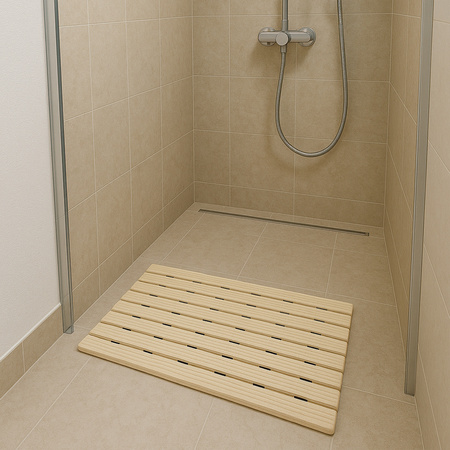 Mata łazienkowa antypoślizgowa pod prysznic brodzik do sauny basenu, beżowa