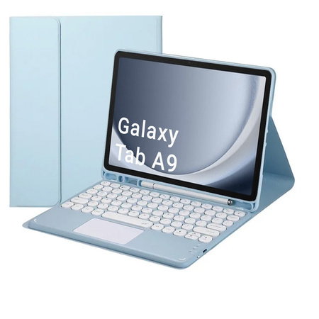 Puzdro s klávesnicou Bluetooth na Samsung Galaxy Tab A9 8.7 X110 / X115, modré - ochranné