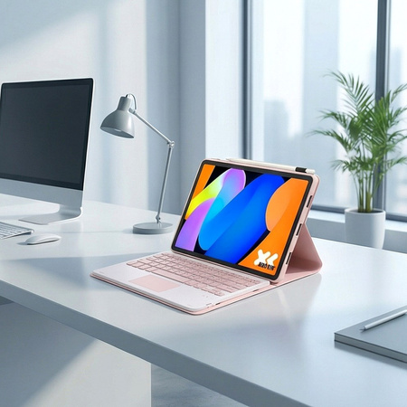 Etui z klawiaturą do Lenovo Idea Tab 11 2025, różowe - ochronne z podstawką