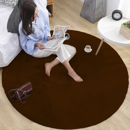 Rabbit Strado 100x100 round rug Carmel (Brown)