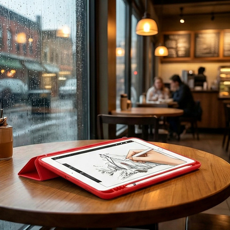 Etui SMART case do Apple iPad Mini 4 5 2015/2019 z klapką wake up sleep, czerwone