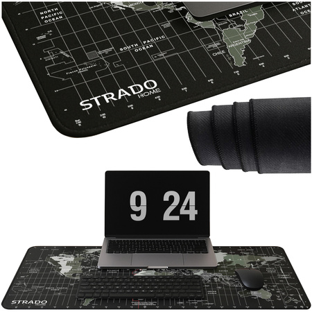 Duża podkładka pod myszkę laptop Gamingowa mata na biurko 90x40 XXL, czarna