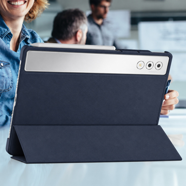 Etui Smart do Lenovo Yoga Tab Plus 12.7 2025 z klapką i podstawką - granatowe