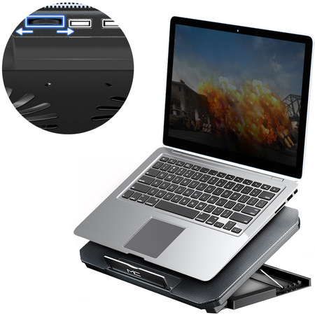 Nastaviteľná Chladiaca podložka pod laptop 12-17″ protišmyková, biely