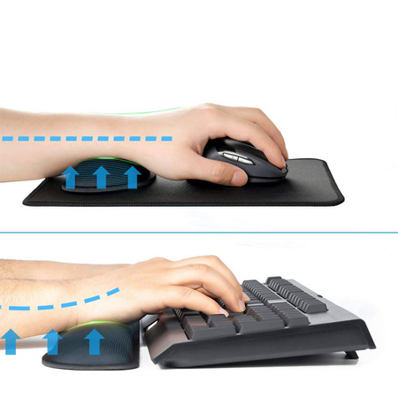 Súprava ergonomických gélových podložiek pod myš zápästie 3 ks, čierny