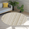 Round carpet NOVO Strado modern beige oriental pattern for living room Sahara 160x160 cm