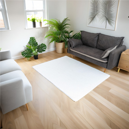 STRADO Rabbit 3D plush soft like rabbit anti-slip carpet 160x220 White