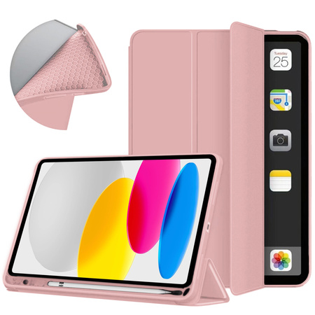 Puzdro Smart na iPad 10.9 2022 Gen. 10, ružové - ochranné so stojanom, prístup k portom a tlačidlám