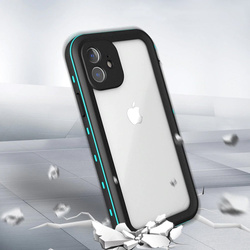 Puzdro vodeodolné 360 IP68 na iPhone 12 Mini, čierne - ochranné so stojanom, prístup k portom a tlačidlám