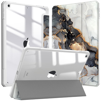Puzdro grafické na Apple iPad 10.9 2022 Gen 10 / 11 2025 A16 Gen 11 s klapkou, čierne - ochranné so stojanom