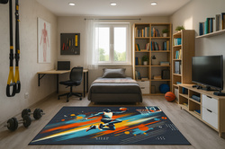 3D gaming carpet Strado BasketBall 140x200 cm modern with sports theme for youth room