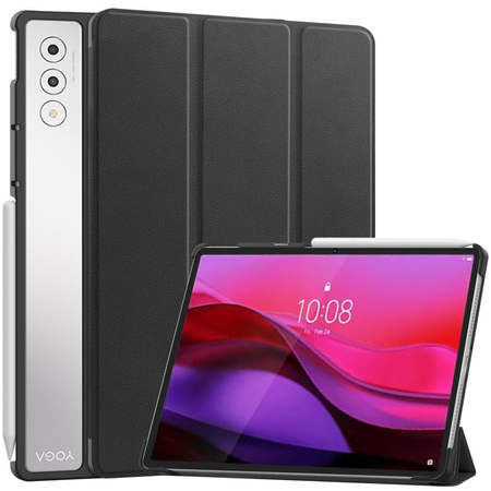 Puzdro Smart na Lenovo Yoga Tab Plus 12.7 2025 s klapkou / Lenovo Idea Tab, čierne - ochranné so stojanom