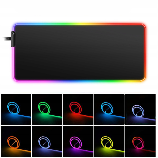 Podložka pod myš podsvietená 80x30 LED na stôl XXL podložka Kosmos