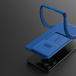 Etui z osłoną aparatu Nillkin do Redmi Note 13 Pro, czarne - ochronne z podstawką, dostęp do portów i przycisków