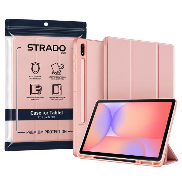 Etui do Galaxy Tab S10 Lite 10.9/S10 FE/S9 FE/ S9/ S8 z miejscem na rysik - różowe