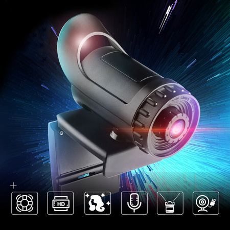 Kamera internetowa mikrofon do lekcji pracy video PC laptop 8804 z uchwytem