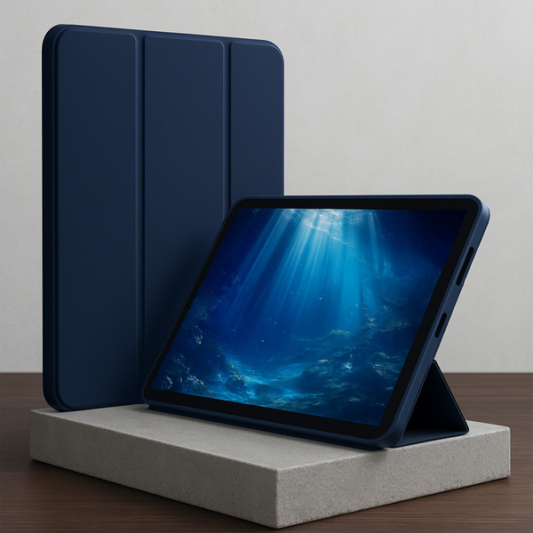 Etui Smart Case do Redmi Pad SE 8.7 2024, granatowe- ochronne z podstawką, dostęp do portów i przycisków