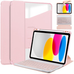 Etui 360 z klawiaturą do Apple iPad 10.9 2022 Gen. 10 / 11 2025 A16 Gen. 11 / Apple iPad 11 2025 / Apple iPad 10 2024, różowe - ochronne