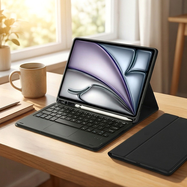 Etui z klawiaturą touchpad do iPad Air 11 M4 2026/ Air 11 M3 2025/ Air 11 M2 2024, gen. 8/ 7/ 6, czarne