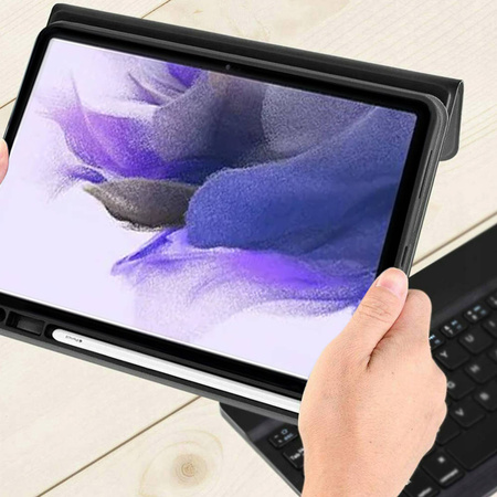 Puzdro s klávesnicou na Samsung Galaxy Tab S7 / S7 Plus, čierne - ochranné so stojanom