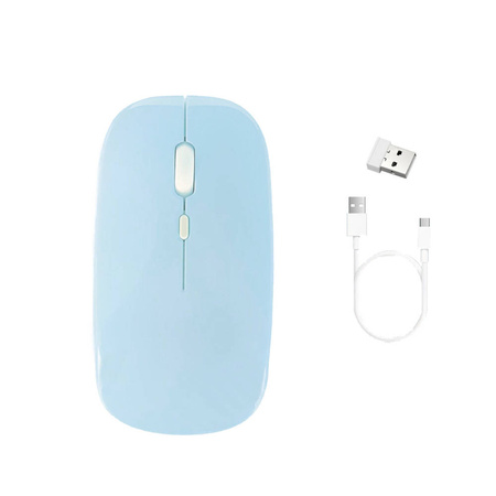Bezdrôtová myš počítačová myš Bluetooth 2.4G optický senzor, modrá