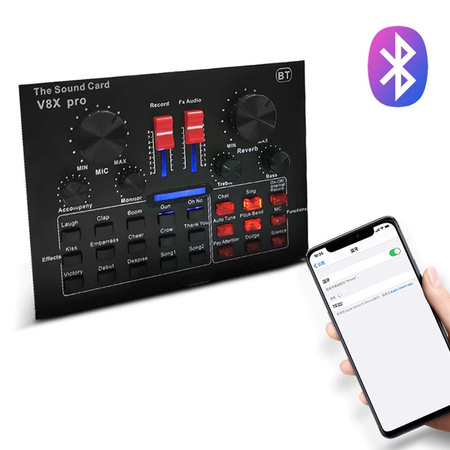 Sodial V8x Pro KIT studio microphone with mixer Bluetooth sound card for karaoke and streaming