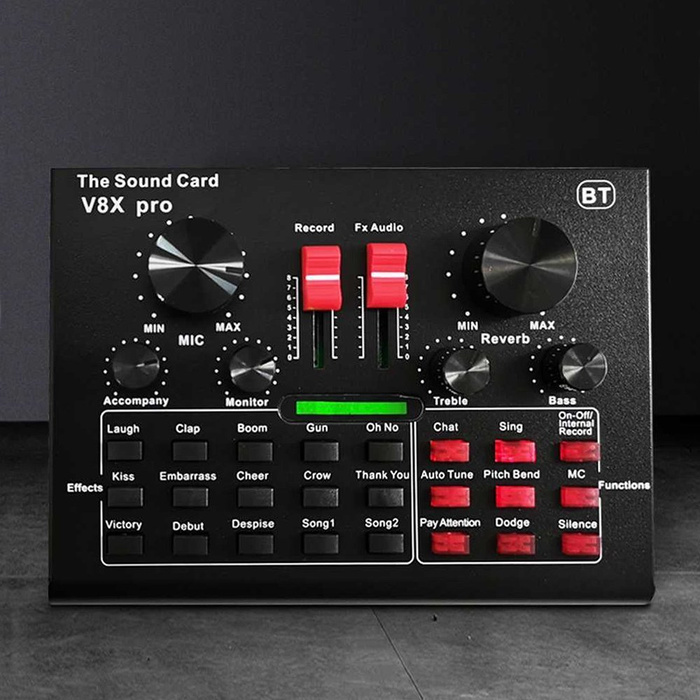 Mikrofon studyjny Sodial V8x Pro Kit z mikserem kartą dźwiękową Bluetooth do karaoke i streamingu
