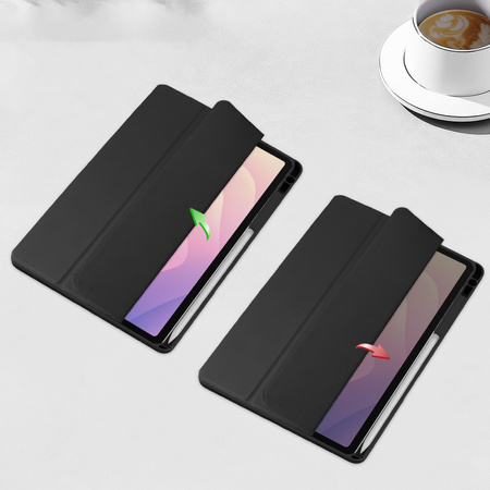 Puzdro Clear Pencil na Samsung Galaxy Tab S11 11 SM SMX736 s klapkou, čierne - ochranné