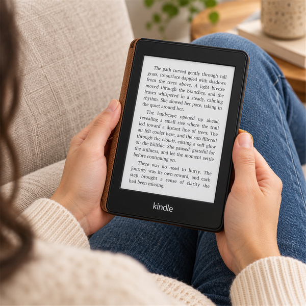 Etui Slim Case do Kindle Paperwhite 4 2018, brązowe- ochronne, dostęp do portów i przycisków