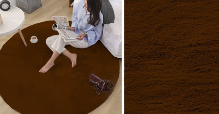 Rabbit Strado 100x100 round rug Carmel (Brown)