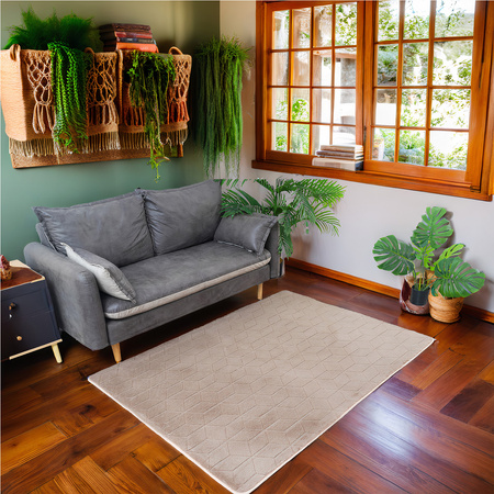 STRADO Rabbit 3D plush soft like rabbit anti-slip carpet 120x170 Beige