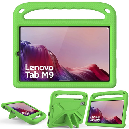 Puzdro s držiakom FunColor na Lenovo Tab M9 9 2023 TB310, červené - ochranné so stojanom