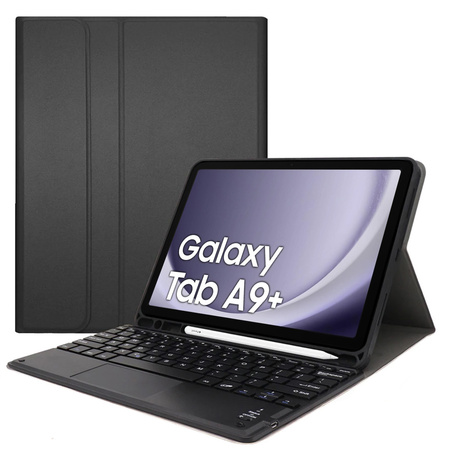 Etui z klawiaturą Bluetooth touchpad do Galaxy Tab A9 Plus X210/ X215/ X216, czarne