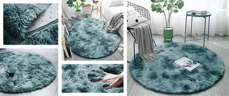 Shaggy Ombre Strado Round Carpet 180x180 OmbreNavy (Dark Blue)
