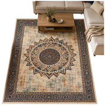 Dywan Mandala do salonu 120x160 orientalny NOVO antypoślizgowy miękki soft
