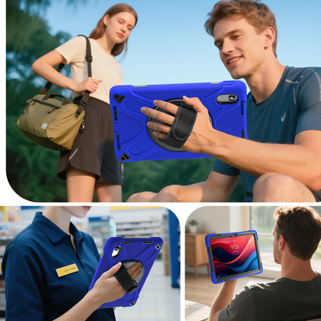 Puzdro Shockproof s držiakom na Lenovo Tab M11 10.95, modré - ochranné so stojanom
