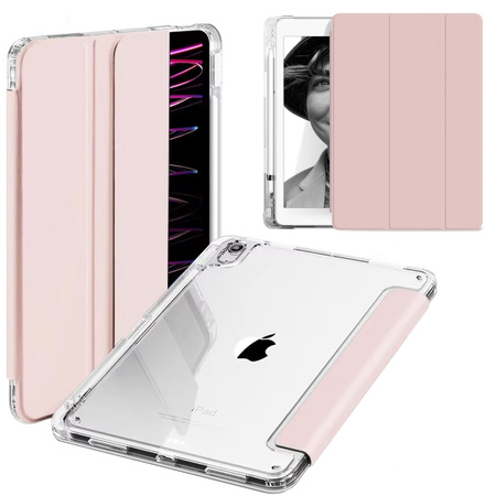 Hard Crystal case with stylus holder for Apple iPad 10.9 10 GEN 2022 / iPad 11 A16 11GEN 2025 - Pink